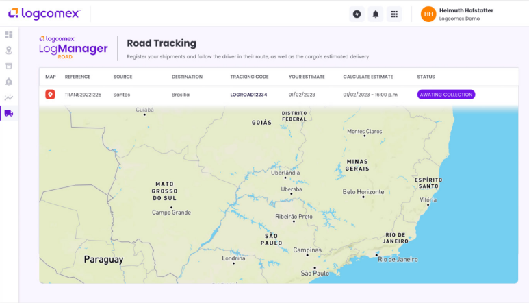 Road Tracking - módulo rodoviário do LogManager 