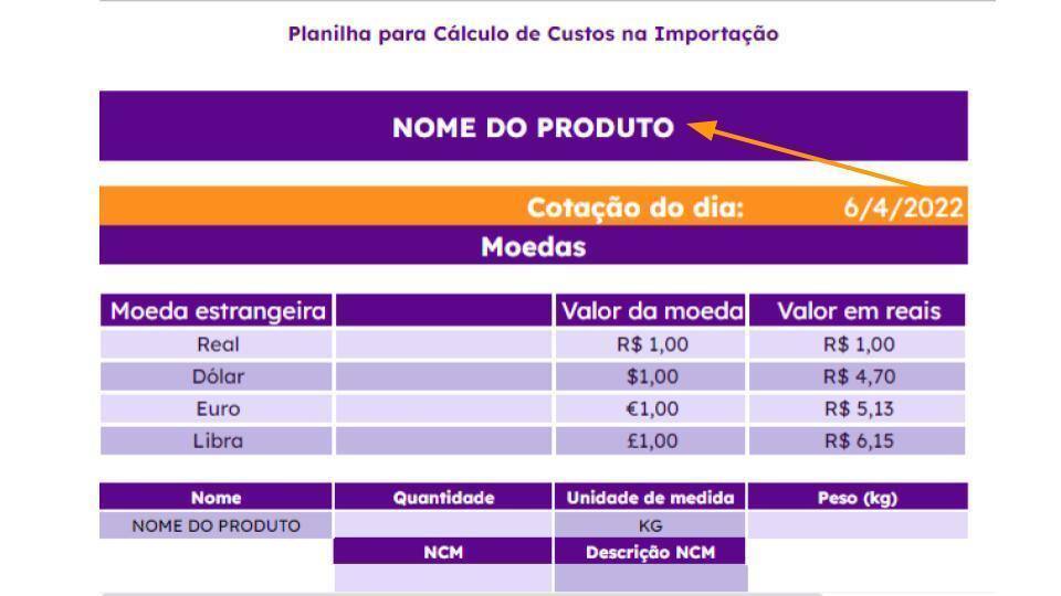 Facilite o calculo de custos de importação com a nossa planilha