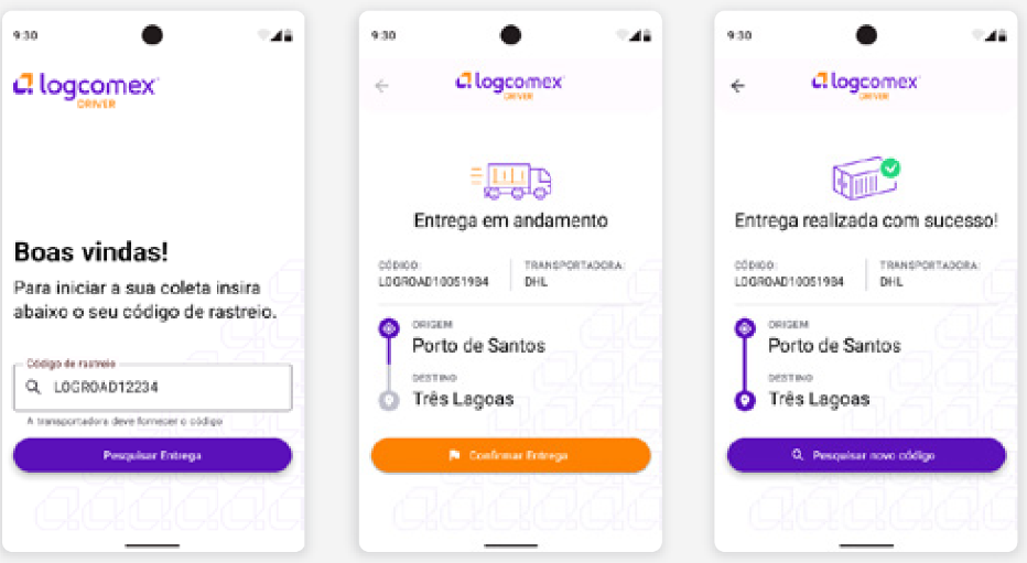 Acompanhe cada etapa da sua carga rodoviária