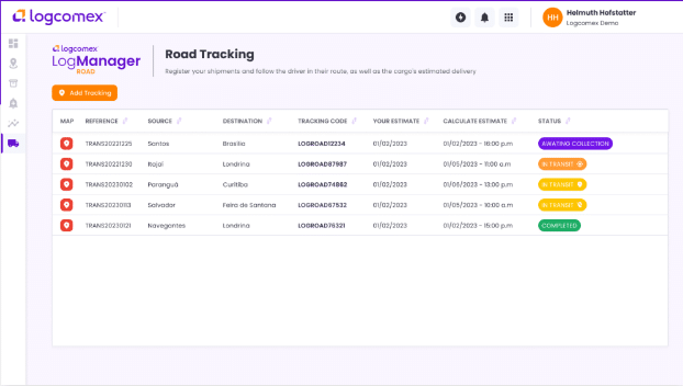LogManager Road, da Logcomex